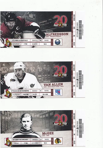 OTTAWA SENATORS VS BLACKHAWKS FULL TICKET STUB 3/2/12 MARIAN HOSSA GOAL Cover