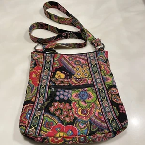 VERA BRADLEY Hipster Floral Print Crossbody Zip Close Preowned Purse - Picture 1 of 15