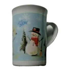 Royal Norfolk Holiday Coffee Cup Cocoa Mug "Let It Snow" Winter Snowman 5" - Picture 1 of 8