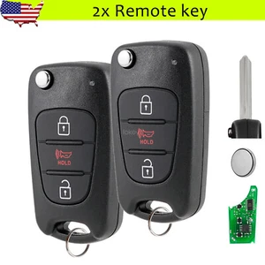 2 Replacement For 2010 2011 2012 2013 Kia Soul Flip Keyless Entry Remote Key Fob - Picture 1 of 8