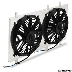 ALUMINIUM RACE RADIATOR 12V 80W FAN SHROUD FOR SUBARU IMPREZA GDA 2.0 WRX STI - Afbeelding 1 van 12