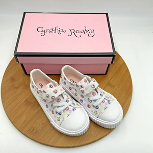 Cynthia Rowley Little Girls Smiley Face Hook And Loop closure Sneakers Size 9 - Picture 1 of 10