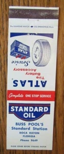 BUSS POOL'S STANDARD GAS STATION MATCHBOOK MATCHCOVER: BOCA RATON, FLORIDA -E22 - Picture 1 of 2
