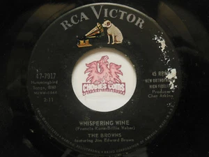 The Browns: My Baby's Gone / Whispering Wine, 45 RPM VG+ (JB)  - Picture 1 of 2