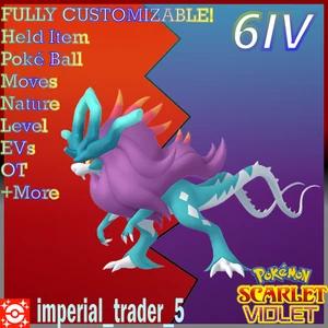 Pokémon Scharlachrot und Violett Walking Wake mit Best 6IV + Anpassbar - Bild 1 von 1