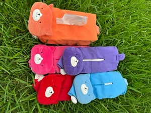 Adorable Japanese Cat-Themed Plush Tissue Box Covers in Vibrant Colors - Picture 1 of 27