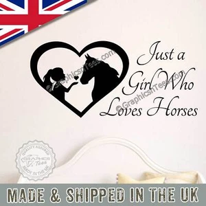Calcomanías de decoración de dormitorio Just A Girl Who Loves Caballos - Imagen 1 de 12
