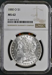 1880 O Morgan Silver Dollar $1 NGC MS62 8146910-012