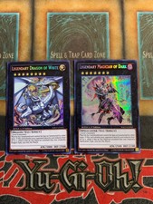 Yugioh Legendary Dragon of White + Magician of Dark WSUP-EN051 WSUP-EN052 1st Ed