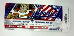 Unused AHL Americans Amerks Binghamaton Senators Dates Vary - Picture 1 of 1