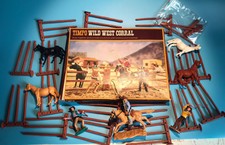 TIMPO TOYS VINTAGE 263 ORIGINAL US WILD WEST HORSE FENCED CORALL SET BOXED RARE