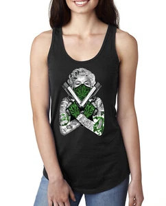 Camiseta sin mangas Marilyn Monroe marihuana dos armas mujer Racerback - Imagen 1 de 16