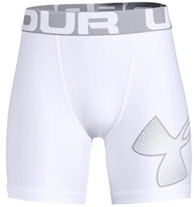 NWT Under Armour White HeatGear Armour Fitted Shorts Boy’s Size YXS - Picture 1 of 1