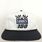 Vtg Lowes 150 Nascar Cap Racing Checkered Flag Logo Rope Snap Back Baseball Hat