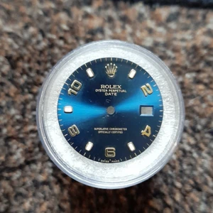 Genuine ROLEX 34mm Date Dial - Blue Arabic - 15200 15203 15223 - Picture 1 of 3