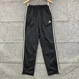 Adidas Pants Mens M Medium Black Elastic Waist Drawstring Pockets Track 41302 - Picture 1 of 13