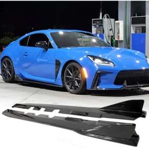 REAL CARBON Side Skirt Extension Lip Spoiler For TOYOTA GR86 Subaru BRZ 2022-24 - Picture 1 of 12