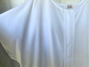 VTG 80s..ROAMANS..WHITE..LIGHT CRISP..TOP..PLEAT..NEW OLD STOCK..USA..3X - Picture 1 of 4