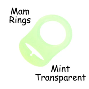 50 Mint Transparent Silicone MAM Ring Button Style Dummy Pacifier Clip Adapter - Picture 1 of 5