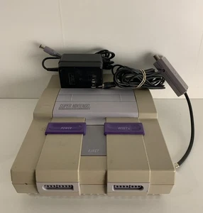 Super Nintendo SNES Console w/OEM Power Cord & RF Cable SNS-001 TESTED Working! - Picture 1 of 11