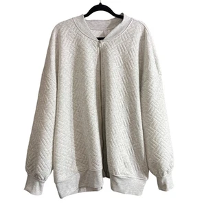 Lane Bryant Damen Bomberjacke Übergröße meliert grau LIVI Größe 26/28 4X - Bild 1 von 3