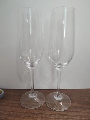 Riedel Fluted Champagne Glass Lot Of 2 Replacement 8⅝" Tall  - Image 1 of 3