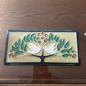 Motawi Tileworks Ann Arbor, MI. Art Tile Doves In An Olive Tree 8" x 4"  NEW - Picture 1 of 7