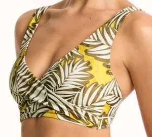 Sea Level Swim Women’s Size 8 Palmhouse Cross Front Bikini Swim Olive Top - Picture 1 of 6