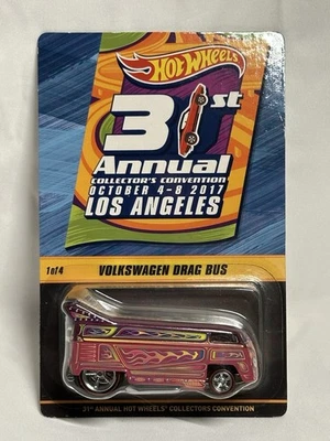 2017 MATTEL HOT WHEELS 31ST CONVENTION PURPLE VOLKSWAGEN VW DRAG BUS 531/2800 - Image 1 of 4