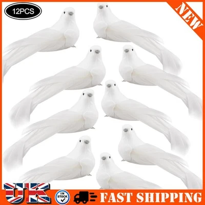 🔥12PCS Clip On Christmas Dove Birds Festive Xmas Tree Bird Ornament🔥 - Image 1 of 4