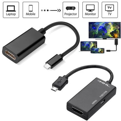 Universal Micro USB to HDMI HD TV AV TV Converter Cable 1080P Phone MHL Adapter - Image 1 of 4
