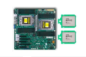 Supermicro H11DSi-NT E-ATX Motherboard With 2x AMD EPYC 7H12 64Cores 2.6GHz CPU - Afbeelding 1 van 3