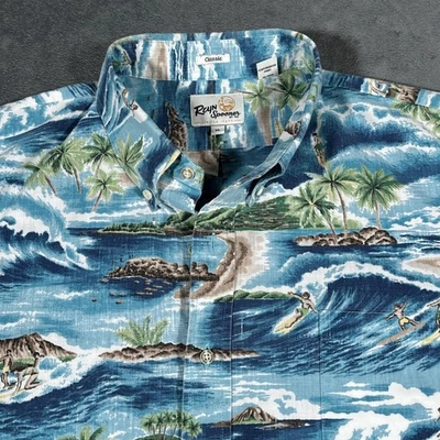 Reyn Spooner Shirt Mens XL Blue Hawaiian Aloha Classic Surf Print Limited Issue - Image 1 of 4