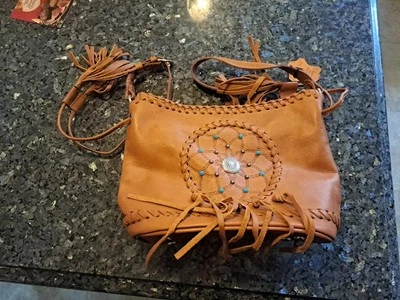  Bolso de hombro American West de cuero tostado bolso occidental usado  Foto 1 de 4