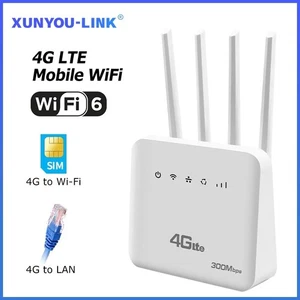 XUNYOU-LINK 4G LTE SIM WiFi6 Router 300Mbps 4 Antennas Supports 32 Devices...... - Picture 1 of 6
