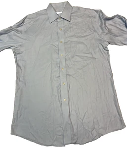 Tasso Elba Button Up Dress Shirt Mens 15.5 34/35(M) Light Blue Iron Free Cotton - Picture 1 of 16