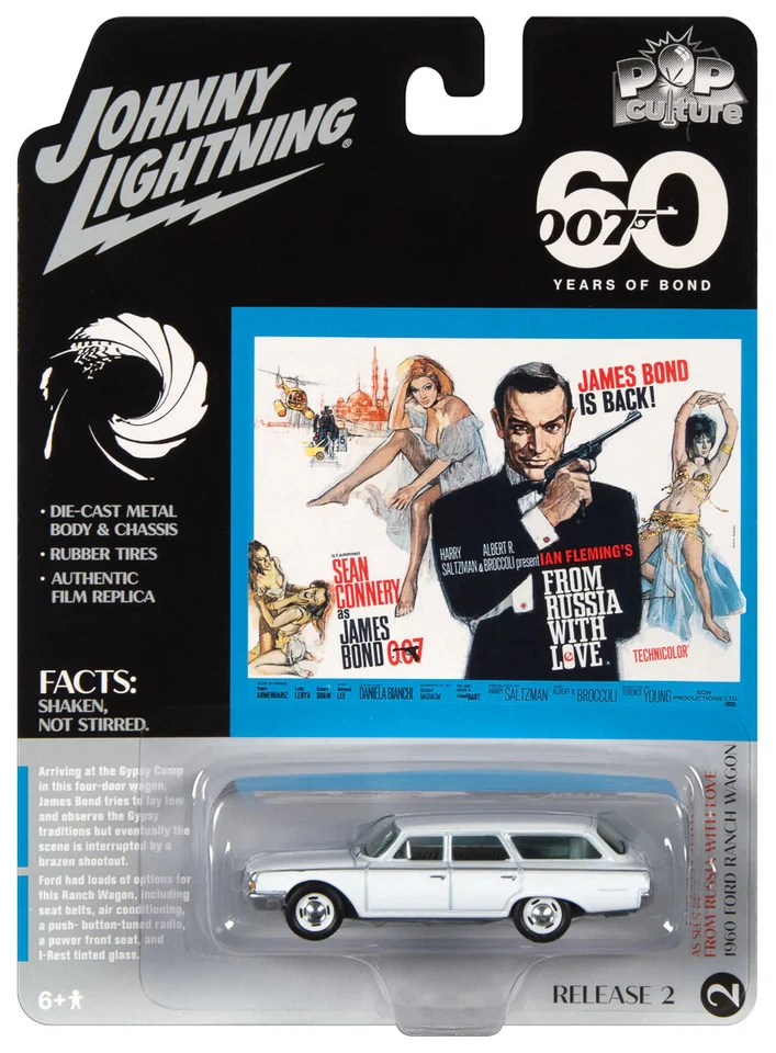 1960 FORD RANCH УНИВЕРСАЛ БЕЛЫЙ 007 ДЖЕЙМС БОНД 1/64 ДЖОННИ LIGHTNING JLSP258 - Изображение 1 из 1