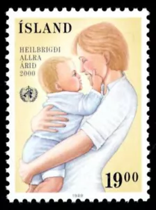 Iceland 1988 Mother & Child, 40th Anniv. of World Health Organisation, MNH / UNM - Picture 1 of 1