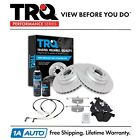 Trq Front Performance Rotor & Brake Pad Left & Right Kit W/ Sensors W/Chemicals