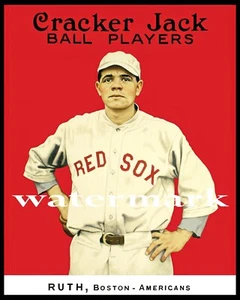 Babe Ruth Boston Red Sox - 1915 Cracker Jacks Baseball Card - 8x10 Color Photo - Picture 1 of 1
