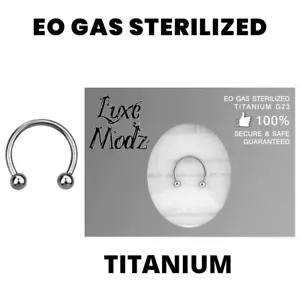 Sterilized Horseshoe Ring Ethylene Oxide Gas Titanium Grade 23 16G with 3mm Ball - Picture 1 of 13