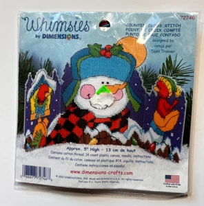 Dimensions Whimsies pupazzo di neve uccellino uccellino kit punto croce 72746 Natale, USA - Foto 1 di 5