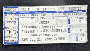 ⭐🦄 Boleto de concierto de Weezer 2002 - 21 de julio Mansfield MA - Gira de rock vintage - Imagen 1 de 4