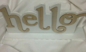 Hello Sign Shelf Sitter Office Desktop Dorm Decor Wall Hanging Decor Word Art - Picture 1 of 2
