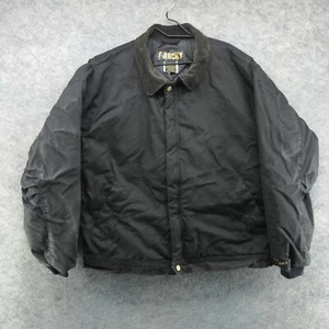Rocky Jacket Mens XL Black Full Zip Faded Workwear Quilted Lined Canvas Coat - Picture 1 of 15