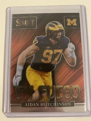 2022 Panini Select Draft Picks Football En Fuego - Aidan Hutchinson - Lions - Image 1 of 2