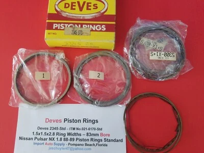 Conjunto de anel de pistão Deves compatível com motor Nissan Pulsar NX SE 1.8 CA18DE 1988-1989 - Imagem 1 de 2