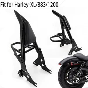 Sissy Bar Backrest w/Luggage Rack Fits For Harley Sportster XL 883 1200 2004~23 - Picture 1 of 19