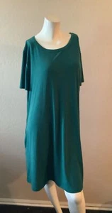 Kenneth Cole Green Shift Dress Size XXL Side Pockets - Picture 1 of 3