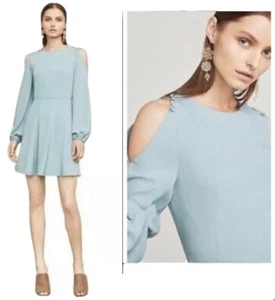 ABITO CORTO NUOVO CON ETICHETTE BCBG MAXAZRIA BAILEY SPALLE FREDDE aderente e svasato taglia L $248,00 - Foto 1 di 12